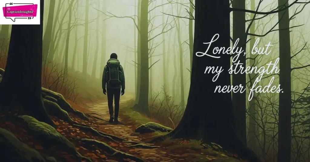 Lonely but Strong Alone Captions