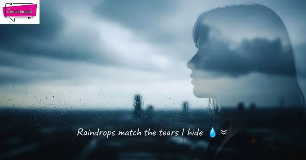 Sad Rain Captions for Emotional Moments
